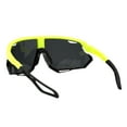 thumbnail image 2 of Men's Sports Sunglasses Wrap Around Shield Oversized Shades UV400 Yellow Black, 2 of 4