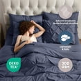 thumbnail image 2 of Virtu California King Comforter Set with Cooling Pillows and Pillow Shams, Bed In A Bag 9 Pc Pleated Bedding Set, Navy, 2 of 7