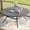 Gray, variant on Vicllax Outdoor Patio Dining Table Dia.41" Slatted Tabletop Metal Frame with Umbrella Hole, Black