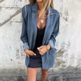 thumbnail image 1 of IMENGL Spring summer casual loose lapel button suit, Blue 4XL, Size M-5XL, 1 of 8