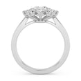 thumbnail image 3 of AFFY Halo Floral Style, 1.75 Carat (Ctw) Oval And Round Lab Created Moissanite Engagement Ring For Women In 14k Solid White Gold | VVS1 Quality Ring Size-8, 3 of 5