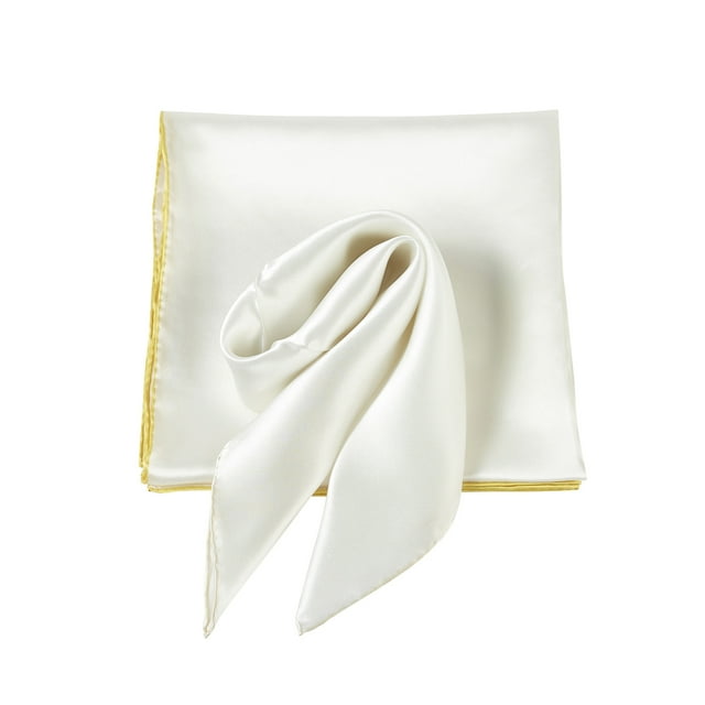 Daffodil Pure Silk Scarf | Ivory, Lemon Yellow, Gold | Small Head Scarf Or Large Square Shawl | Solid Colour Collection