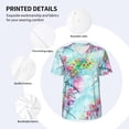 thumbnail image 4 of Balery Dragonfly Floral Baseball Jersey for Men Casual Button Down Shirts Short Sleeve Active Team Sports Uniform-X-Large, 4 of 9