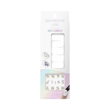 Dashing Diva Gloss Color   Art Ultra Shine Gel Nail Strips and Stickers, Pearly Pop, 26 Count