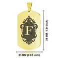 thumbnail image 2 of Stainless Steel Alphabet Letter F initial Dog Tag Pendant Necklace, 2 of 3