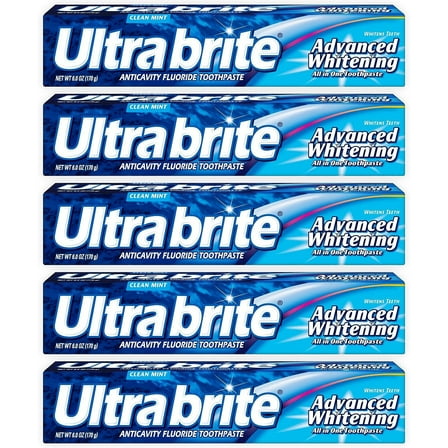 Colgate Ultra Brite Advanced MMF7 Whitening Fluoride Toothpaste, Clean Mint, 6 Count