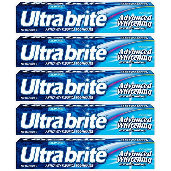 Colgate Ultra Brite Advanced MMF7 Whitening Fluoride Toothpaste, Clean Mint, 6 Count