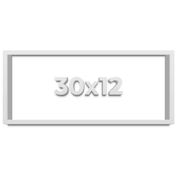 30x12 Shadow Box Frame White | 1 Inches Deep Real Wood Contemporary Shadowbox Display Frame | UV