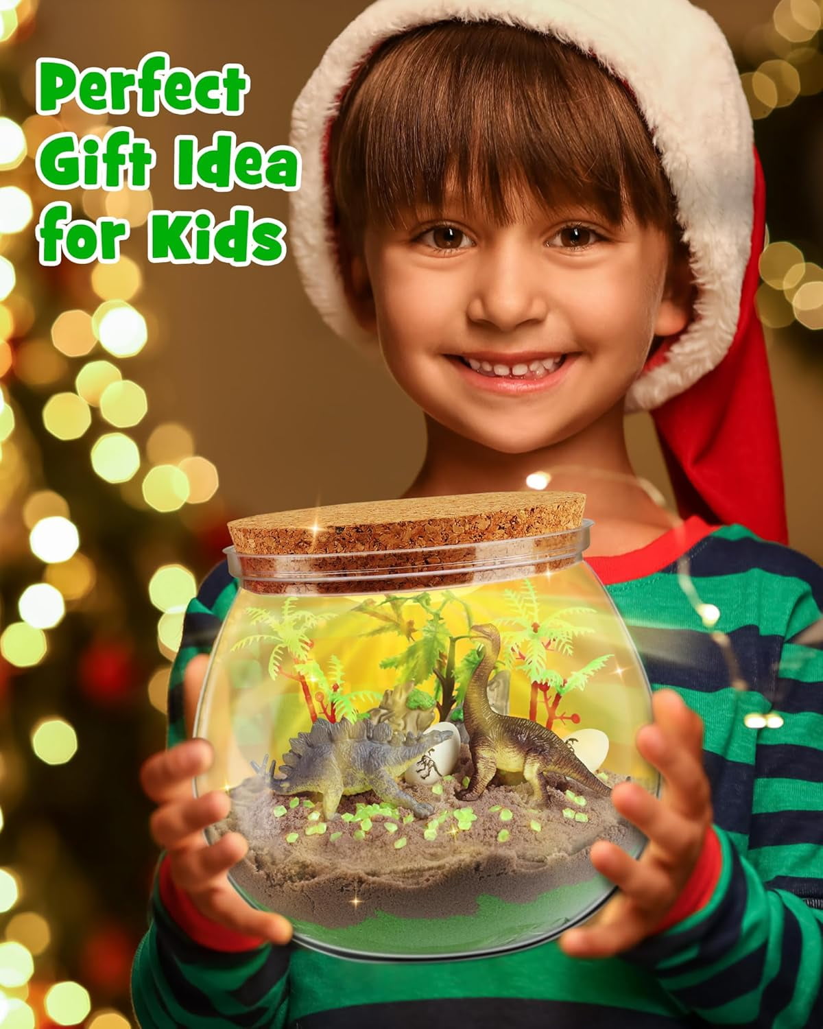 D-FantiX Dinosaur Toys Terrarium Kit, LED Dino Night Light, DIY Arts and Crafts Science Projects Kit, Birthday for Boys Age 3 4 5 6 7 8-12 Year Old