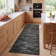 thumbnail image 4 of Garvee 2'x6' Modern Abstract Striped Runner Rug Washable Rug, Soft Non Slip Low‑Pile Indoor Carpet for Hallway Bedroom Kitchen, Dark Gray, 4 of 8