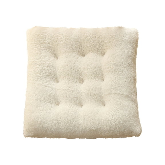 Tahtuvzn 15x15" Fleece Seat Cushion for Home Dining Chair Thickened and Warm Office Mat, Gifts for Family, White