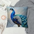 thumbnail image 2 of Orinice Peacock Graphic Decorative Cushion Throw Pillow Cover for Home Living Room Sofa Bedroom Car, Winter Pillow Covers 1PC 20x20in, 2 of 5