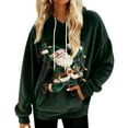 thumbnail image 3 of Craaazy Hooded Sweatshirts for Women Christmas Print Long Sleeve Tops Gifts, 3 of 7