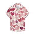 thumbnail image 2 of TFEOQRY Men's Valentine's Day Turndown Collar Shirt Heart Printed Button Casual Short Sleeve Lapel Shirt Multicolor, 2 of 5