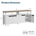 thumbnail image 2 of Danolapsi Boho TV Stand for TVs up to 70 Inch, 63 Inch Long Entertainment Center with 4 Door and Open Shelf, Rustic Brown Television Consoles Stands for living room, Bedroom, 2 of 9