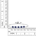 thumbnail image 2 of Gem Stone King 3.34 Ct Round Blue Created Sapphire White Topaz 925 Sterling Silver Tennis Bracelet for Women, 2 of 3