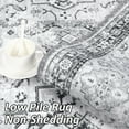 thumbnail image 3 of GlowSol 5'x7' Area Rug Vintage Boho Rug Soft Faux Wool Floral Print Distressed Area Rug Low Pile Anti-Slip Carpet Bedroom Rug, Gray, 3 of 6
