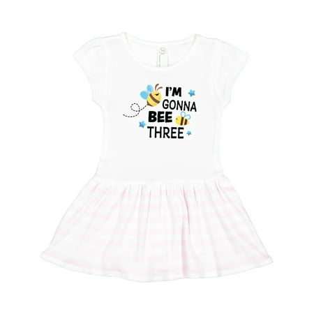 

Inktastic I m Gonna Bee Three with Cute Bees Gift Toddler Girl Dress