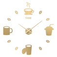 thumbnail image 2 of Moderno DIY 3D Reloj de pared Pegatinas Sin marco Taza de café silenciosa Reloj de pared Decorativo Redondo Sin tictac para oficina Dormitorio Cocina Dorado Gloria Reloj de pared de bricolaje, 2 of 6
