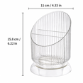 thumbnail image 2 of ABPETE Makeup Brush Holder Organizer, Transparent 3-Slot Cosmetic Storage Stand with Ribbed Design and Stable Base, 11 x 15.8 cm Countertop Organizer for Bathroom Bedroom Desktop Vanity,White, 2 of 7