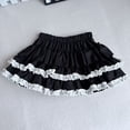 thumbnail image 2 of Wxolcjlv Womens Contrast Ruffle Tier Mini Skirt Elastic Waist Multi‑Layer Construction Party Skirts, 2 of 4