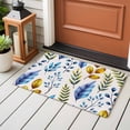 thumbnail image 4 of Leaves Front Door Rugs 2x3 ft Spring Blue Yellow Green Leaf Grey Background Small Rug for Entryway Non Slip Washable Bathroom Door Mat Absorbent Floor Mat for Indoor Entrance, 4 of 9