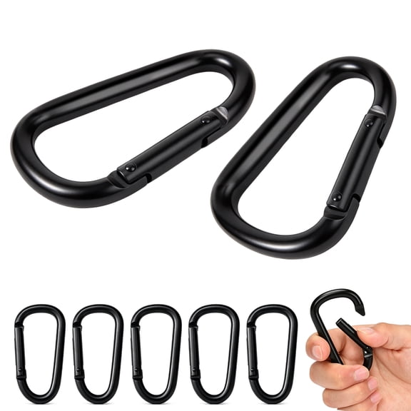 5 Count Aluminum Carabiner, 7.8cm Multipurpose Carabiners with Spring-Loaded Gate, Keychain for Camping, Hiking, Outdoor, Key, Pet Leash, Backpack