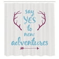 thumbnail image 2 of Ambesonne Adventure Shower Curtain, Calligraphic Words Antler, 69"Wx84"L, Plum Coconut, 2 of 4