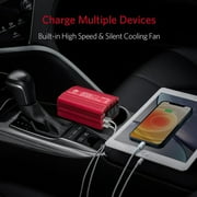 BESTEK 300W Car Power Inverter - DC 12V to 110V AC Converter, Fast Car Charger Adapter with 30W USB-C/18W Quick Charge/Dual 110V AC Outlet, Car Plug Adapter Outlet for Laptop