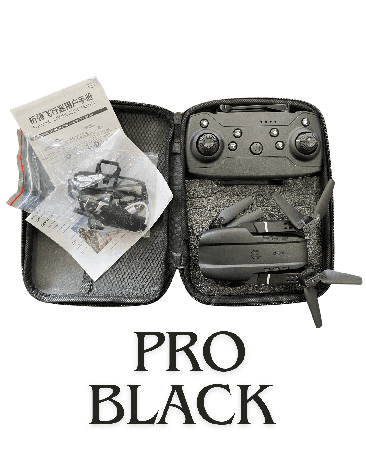 Pro Black 4K Double Camera HD Shooting, 4K Ultra HD Foldable Professional Drone