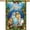 Jesus, variant on Easter Sunrise Religious House Flag Cross Doves Lilies 28" x 40"