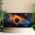 thumbnail image 4 of License Plate, Burning basketball Decorative Front,Personalized Stainless Steel License Plate Cover For Men Women,12.2" X 6.2", 4 of 6