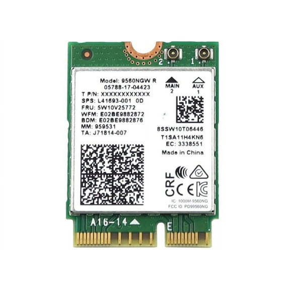 Wireless Card 5W10V25772 8S5W10V25772 Compatible Replacement Spare Part for Intel Wireless-AC 9560 9560NGW R 1.73Gbps M.2 2230 PCI-Express USB WiFi 5 802.11ac Bluetooth 5.1