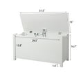 thumbnail image 5 of Wooden Ottoman Storage Chest, Boys and Girls Toy Storage Box with Seating Bench, Safety Hinged Cover & Large Storage Cube Space, Kids Modern Toy Chest, for Playroom, Living Room, Bedroom, White, D1037, 5 of 10