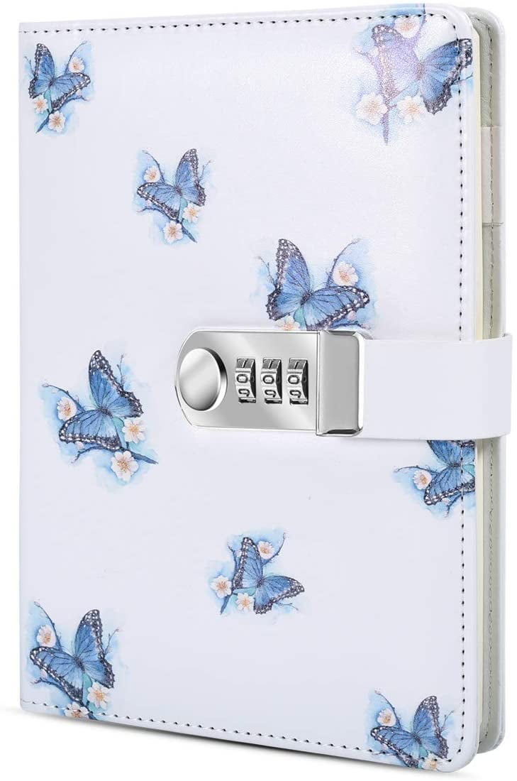 A5 Creative Password Journal With Lock, Pu Leather Diary With Combination Lock Password Notebook