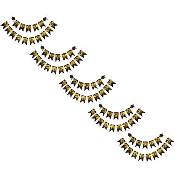 YWIYIUD Ensemble de 5 Bannières de Décoration de Remise des Diplômes, Décoration Suspendue pour Fête de Célébration, Bannière « Joyeuse Remise des Diplômes » Arrière-Plan Décoratif pour Célébrations de Fête, Accessoire Photo pour Fête de Remise des Diplômes Fournitures de Fête