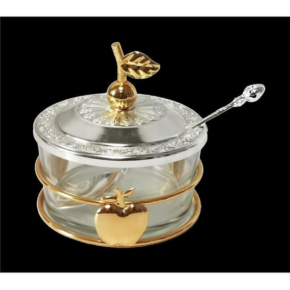 Nua 59971 Honey Dish with Apple Shapes, Gold & Silver