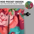 thumbnail image 5 of Rustic Boho Kitchen Curtains 36 Inch - 3 Panel Vintage Floral Set with Blooming Wildflowers, Farmhouse Rod Pocket Window Treatment for Spring Summer Season, 5 of 6