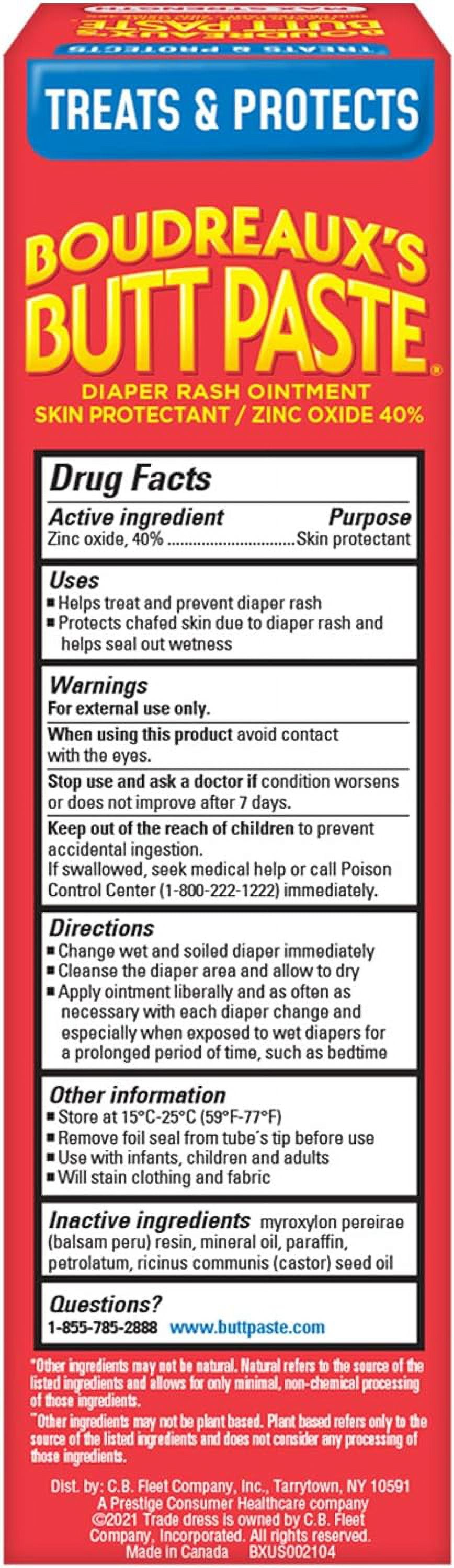 3 pack Boudreaux's Butt Paste Maximum Strength Diaper Rash Ointment, 4oz each