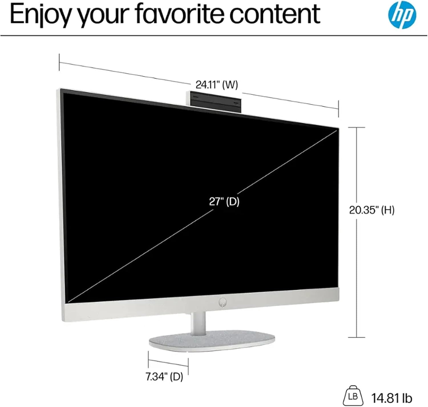HP All-in-One 27" Touchscreen Desktop Computer for Business & Student – FHD IPS LED Touch Display, Intel Core Ultra 7-155U, 32GB DDR5 RAM, 1TB SSD, Windows 11 Pro, WiFi 6, Shell White