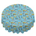 thumbnail image 2 of Excavator and Boat Blue Pattern Round Tablecloth 60"x60", Wrinkle Resistant Wipeable Table Cover for Kitchen Dining Room Picnic Patio and Party, 2 of 6