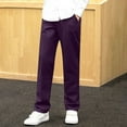 thumbnail image 5 of QATAINLAV Boys Dress Pants Flat Front School Uniform Pants Summer Casual Straight Leg Trousers with Pockets Purple 110 Summer Savings, 5 of 7