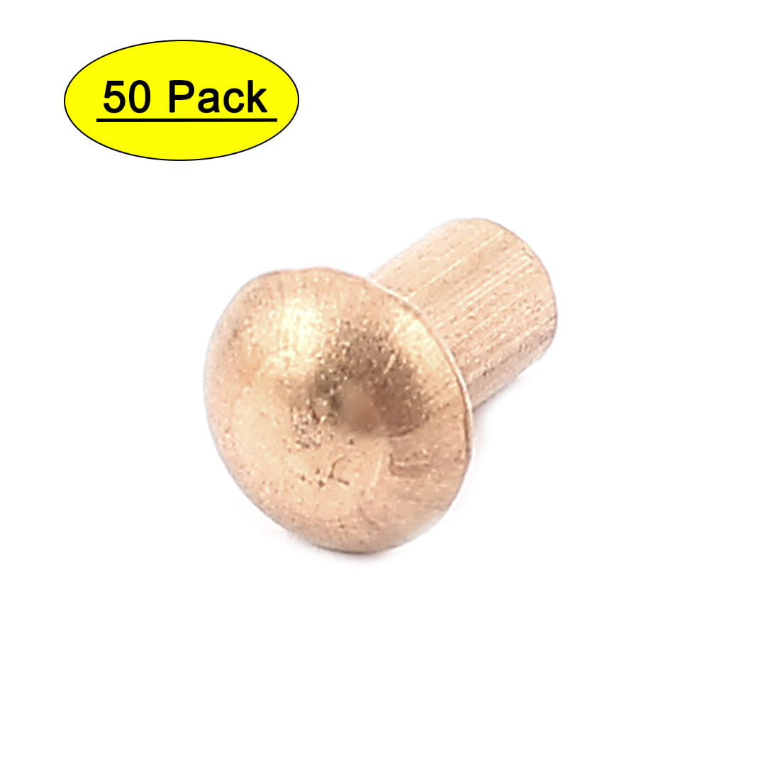 50 Pcs 3/16" Diameter 5/16" L Shank Round Head Copper Solid Rivets Fasteners