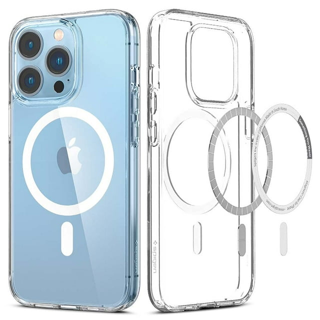 Funda para teléfono Spigen Ultra Hybrid Mag compatible con MagSafe para iPhone 13 Pro, color blanco