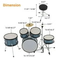 thumbnail image 3 of CazToi 5-Piece Kids Drum Set Musical Percussion Kit with Cymbal & Pedal & Bass Drum & Tom & Drumsticks & Throne, 3 of 7