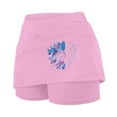 thumbnail image 6 of Womens Shorts Elastic Waist Tennis Skirt With Sports Skirt High Waist Skort With 2 Pockets Side Slit Workout Shorts, 6 of 6