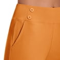 thumbnail image 7 of FUNUONY High Waisted Yoga Pants for Women with Pockets Capri Leggings for Women Workout Leggings for Women Yoga Capris Pants High Waisted Crop Work Pants Summer Casual Slacks Yoga Dress Pant Orange L, 7 of 7