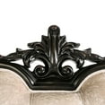 thumbnail image 3 of Paulo Sofa, Off White Fabric, Carved Details, Black Solid Wood, 85 Inch, 3 of 7