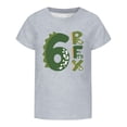 thumbnail image 4 of FINALGANG Girls 6Th Birthday Dinosaur Rex Print Short Sleeve TShirt Crew Neck Casual Party Tee For Kids Daily Wear Versatile Top, 4 of 4