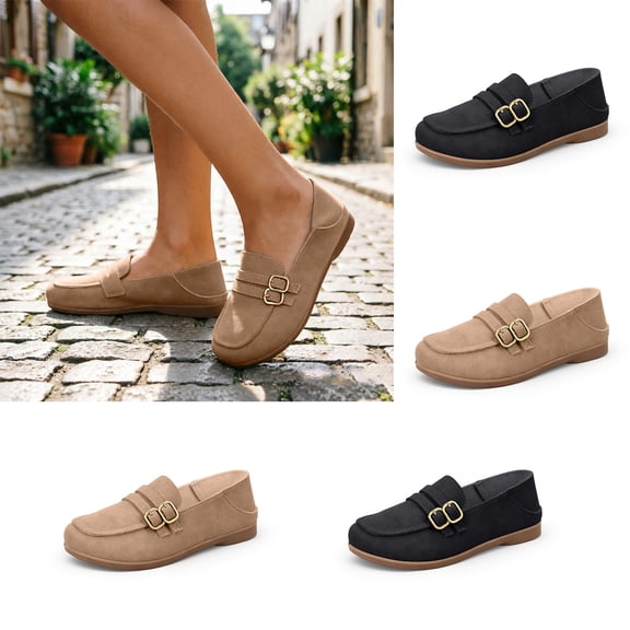 Driving Loafers for Women Business Casual Shoes Comfortable & Lightweight Penny Loafers Slip On Work Flats Coffee 8.5(41)